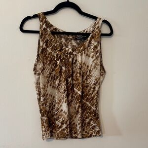 Jones New York Brown and Cream Tank Top